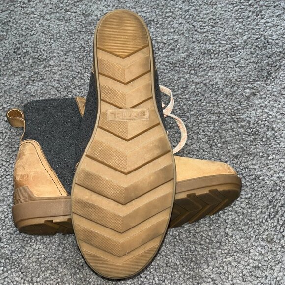SOREL Women's EVIE II NW LACE -UP QUILT WEDGE WATERPROOF BOOTS BOOTIES EUC  9.5 - Picture 9 of 9